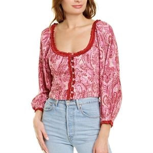 NWT Free People Dare Me Blouse - Retro Combo